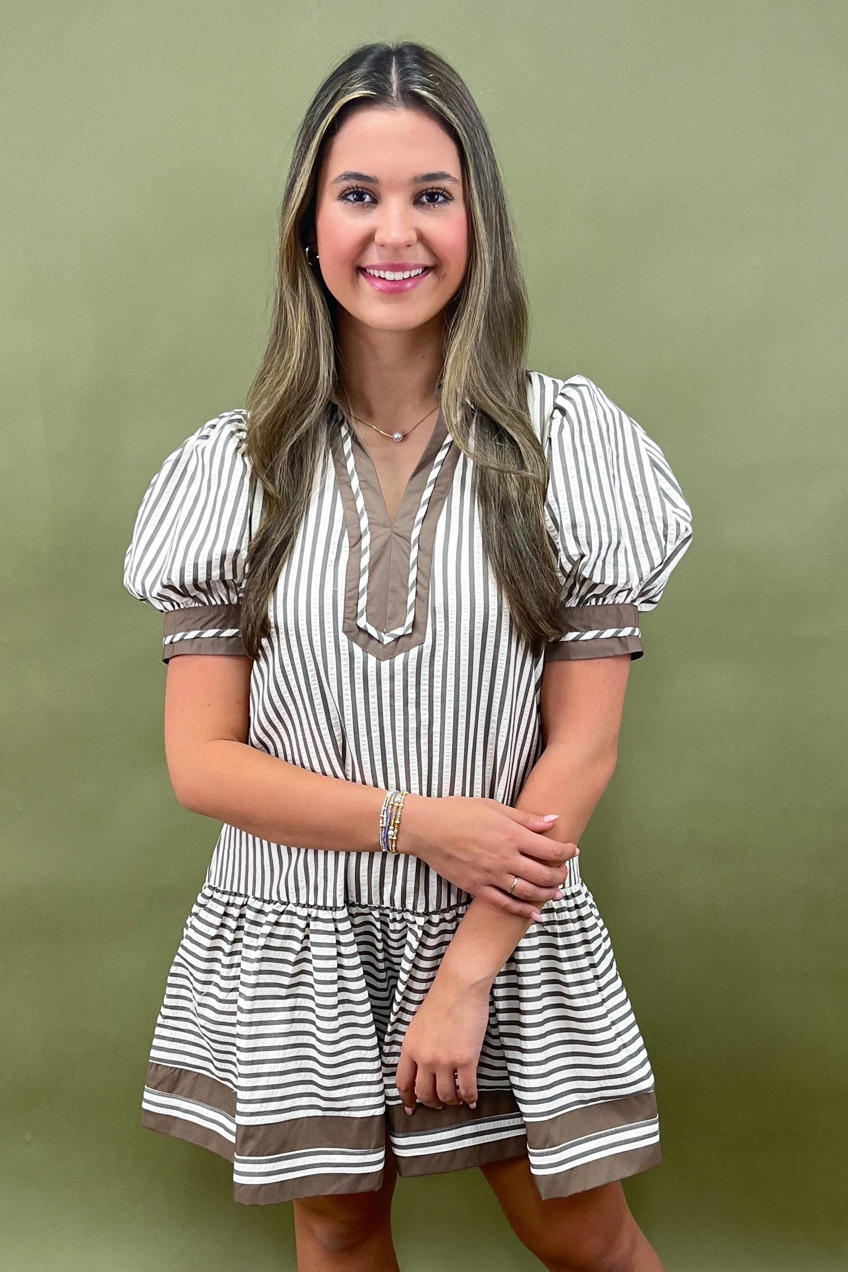 Chai Spice Striped Mini Dress Daytime Mood Minimalist Design