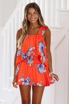 Minimalist Styling Cheering on the Tigers Top - Orange and Purple