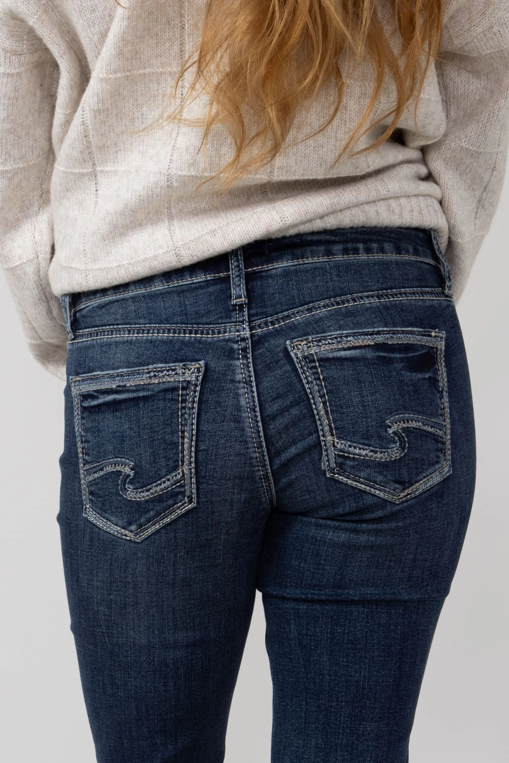 All Occasion Stretch Classic Gym Ready Silver Jeans Mid Rise Girlfriend Jeans for Women | L27137ECF332