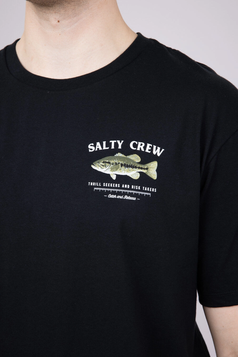 Salty Crew Big Mouth T-Shirt for Men in Black | 20035228-BLK Functional Fit Cool Layering