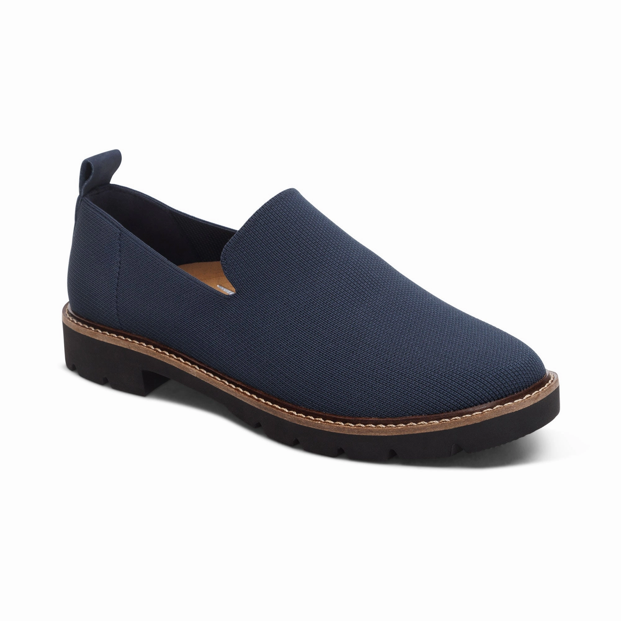 Ankle Support Padding Chloe Slip-On Loafer - Navy
