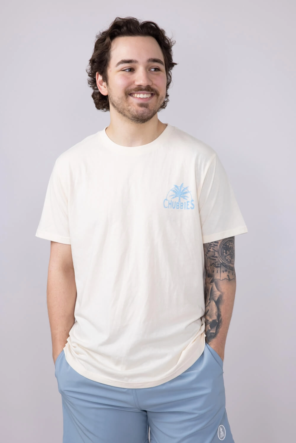 Chubbies Going In The Duffle T-Shirt for Men in Off White | 502251-07 Performance Fit Wear easy to pair