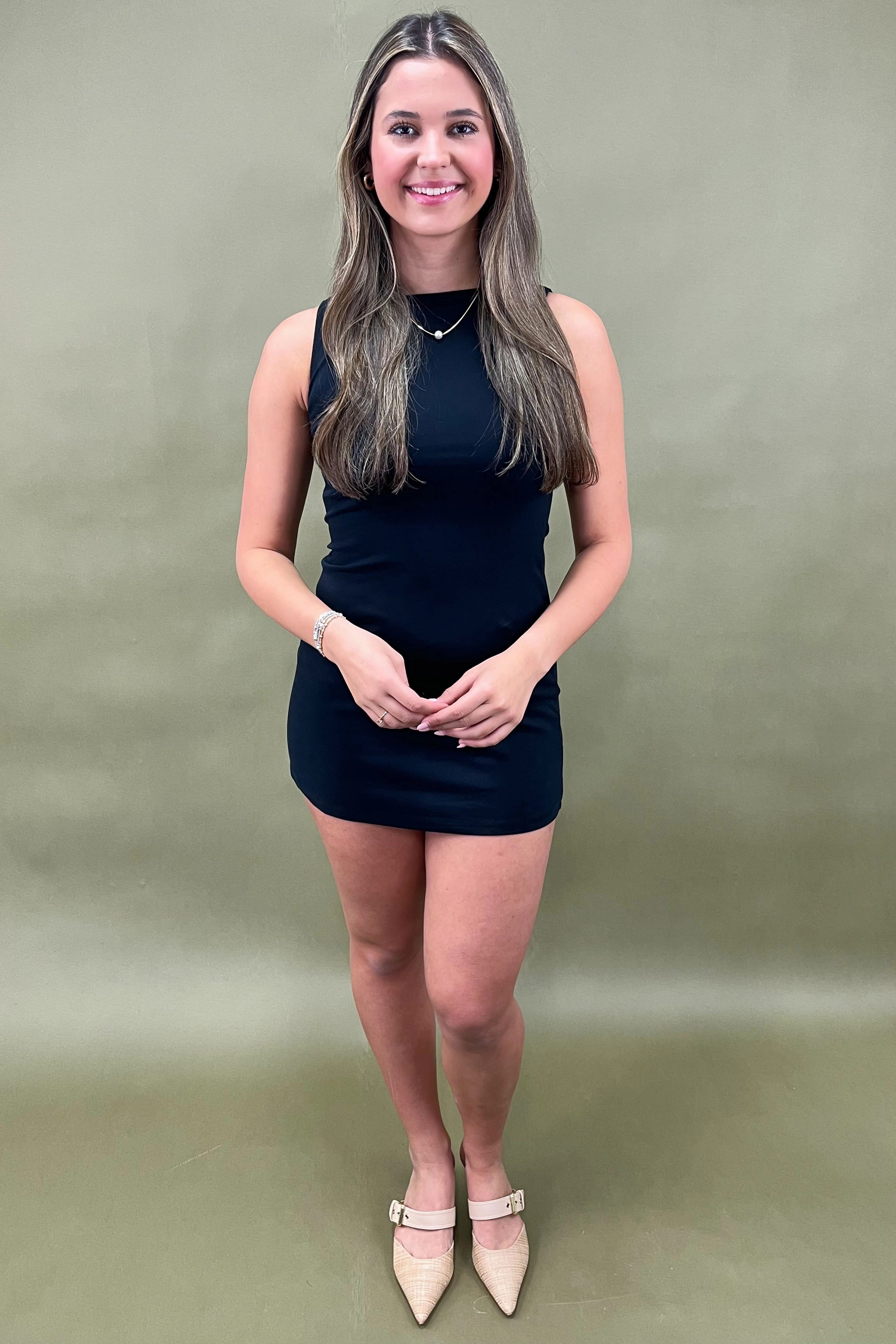 Classic Crush Sleeveless Mini Dress Minimal Cut Elegant Fit