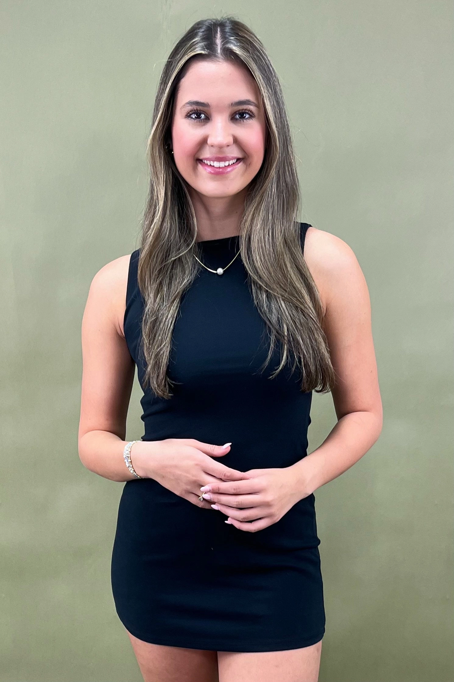 Perfect Layering Sleek and Sleek Classic Crush Sleeveless Mini Dress