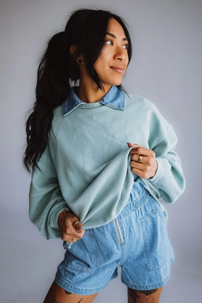 Free People We The Free Total Eclipse Tee for Women in Polar Fog | OB2128723-4103 Playful Design