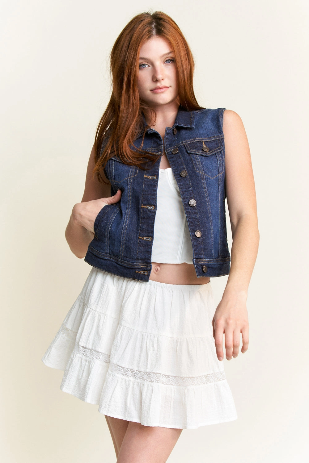 Classic Denim Vest Neutral Fit Design Dry Fast