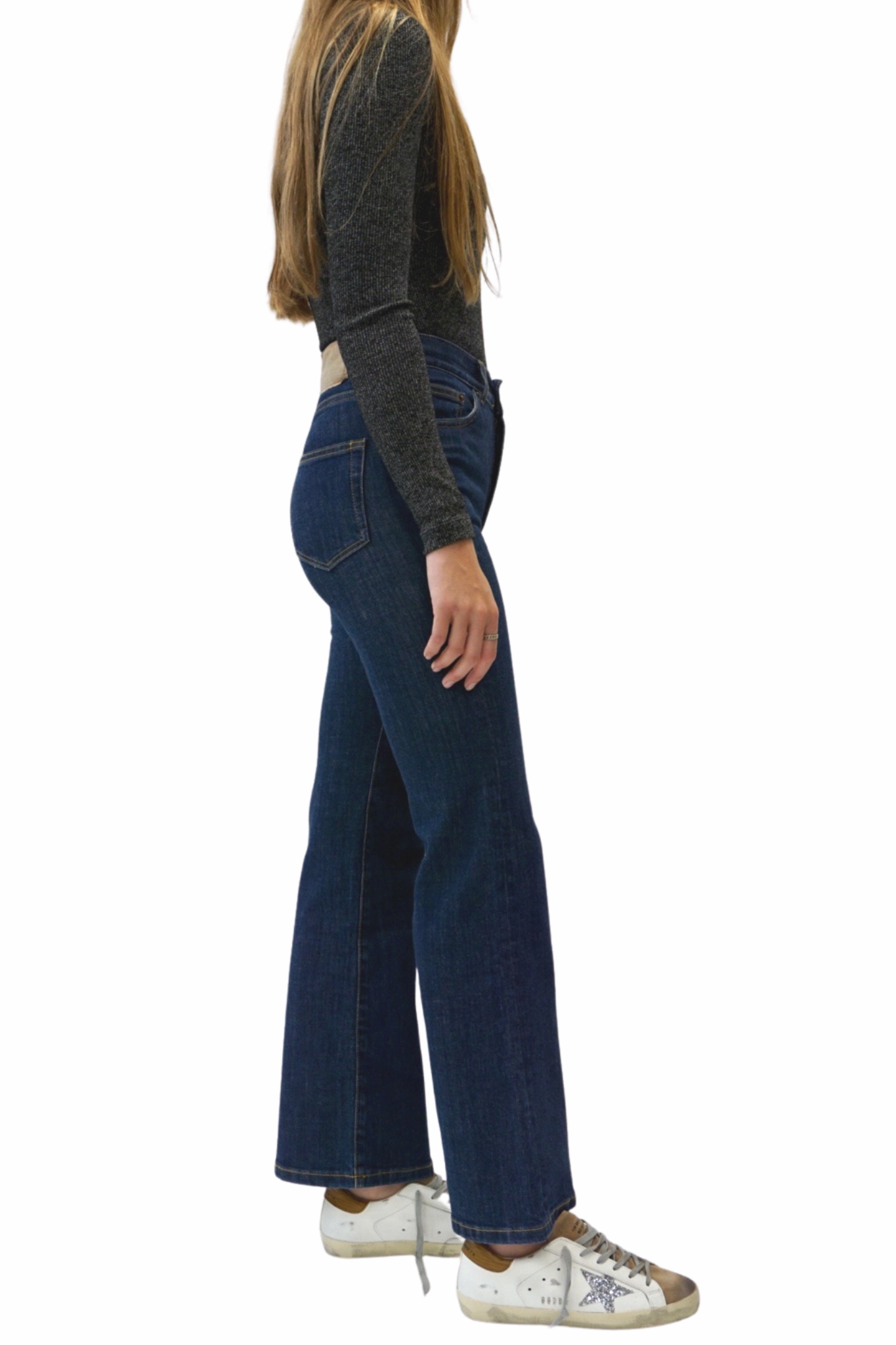 Parent Style Family Style Perfect Waistband Pyramid Jean in Blue 2 Weeks