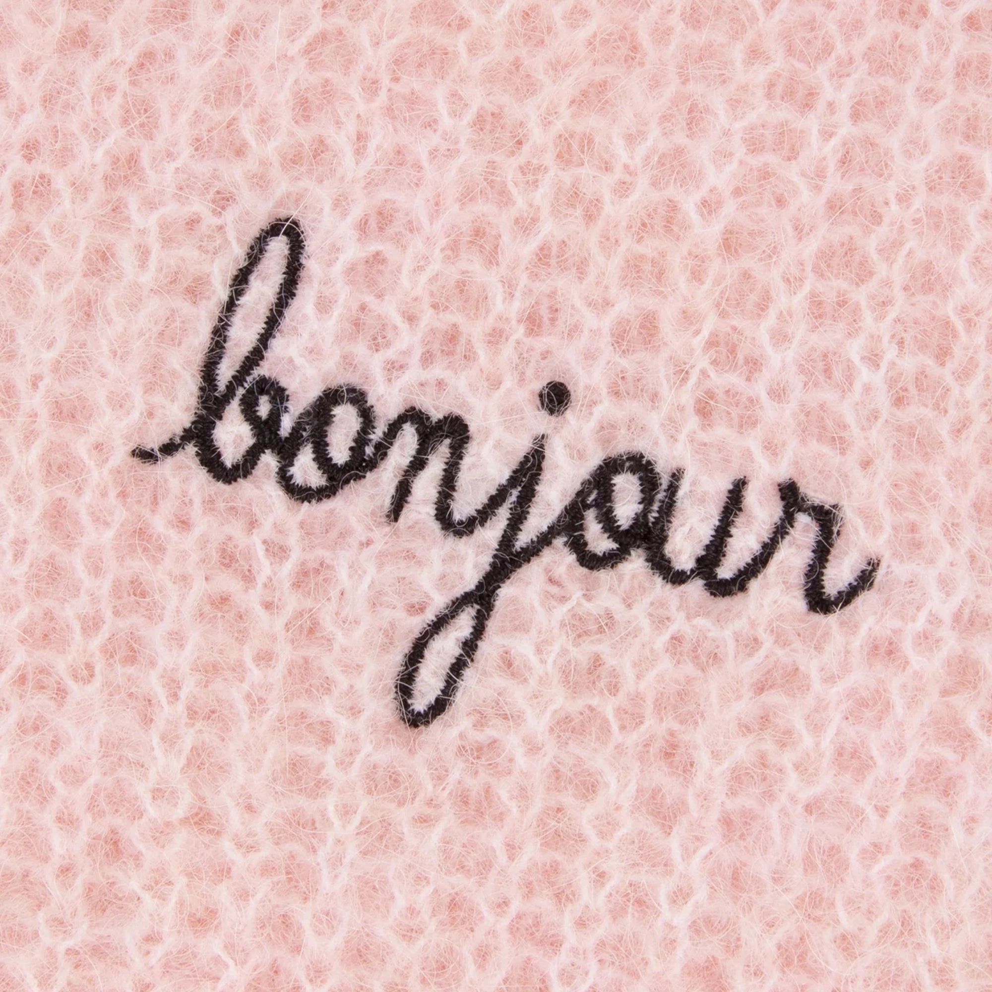 Thermochromic Fiber Applications Bonded Hem Technology "Bonjour" Cerisoles Wool and Alpaga Sweater (English Pink)
