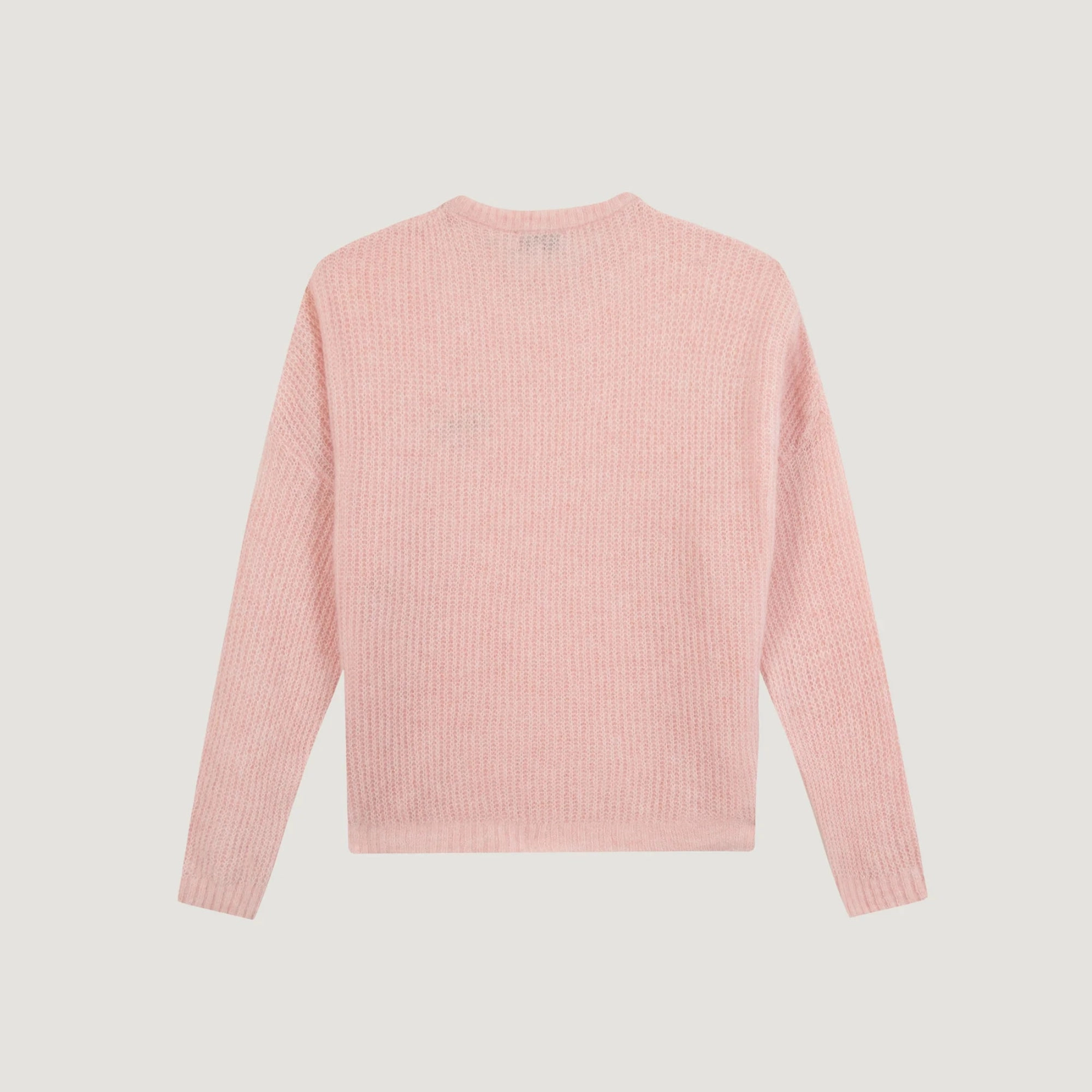 "Bonjour" Cerisoles Wool and Alpaga Sweater (English Pink) Hypoallergenic Fiber Drop Shoulder Design