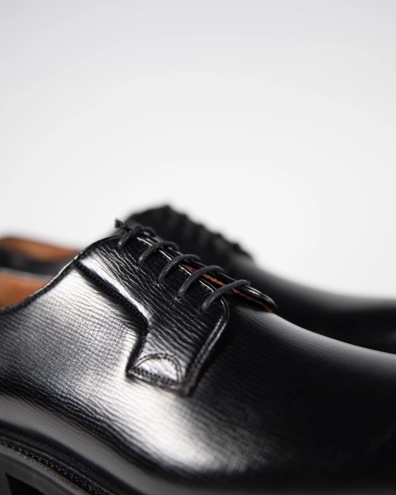 Black Alcazar Derby Shoe Sophisticated Touch