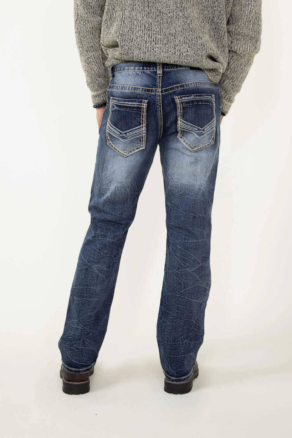 Sleek Waist Design True Luck Jayden Bootcut Jeans for Men | TL20152108