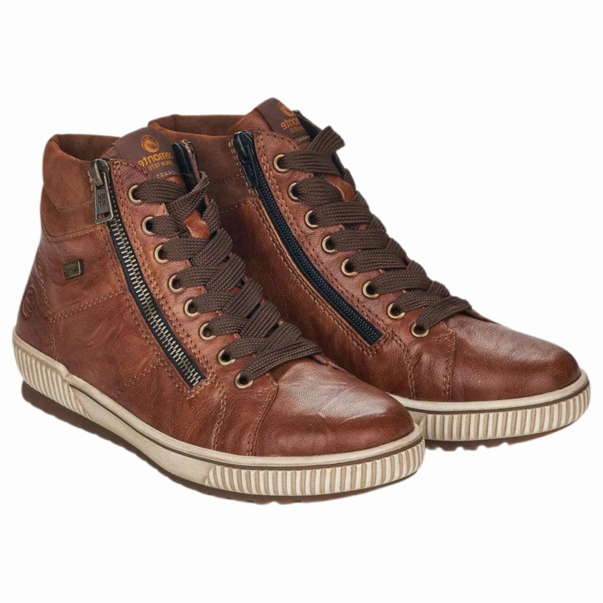 Pressure Mapped Outsole Compression Molded TPU Rieker Women's D0772-22 Cuoio Leather Waterproof