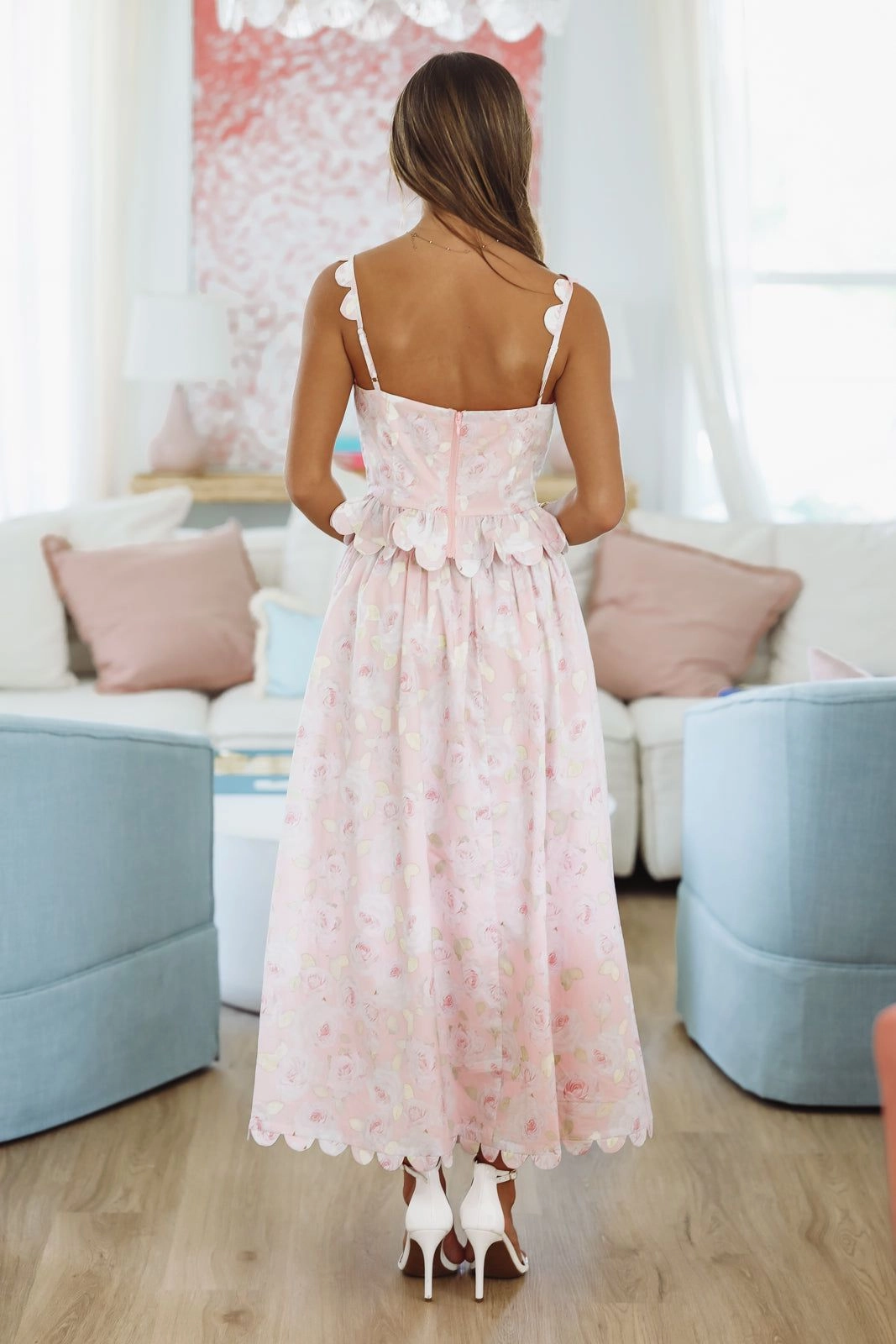 Harbor Breeze Top and Midi Skirt Set - Pink Easy Fit