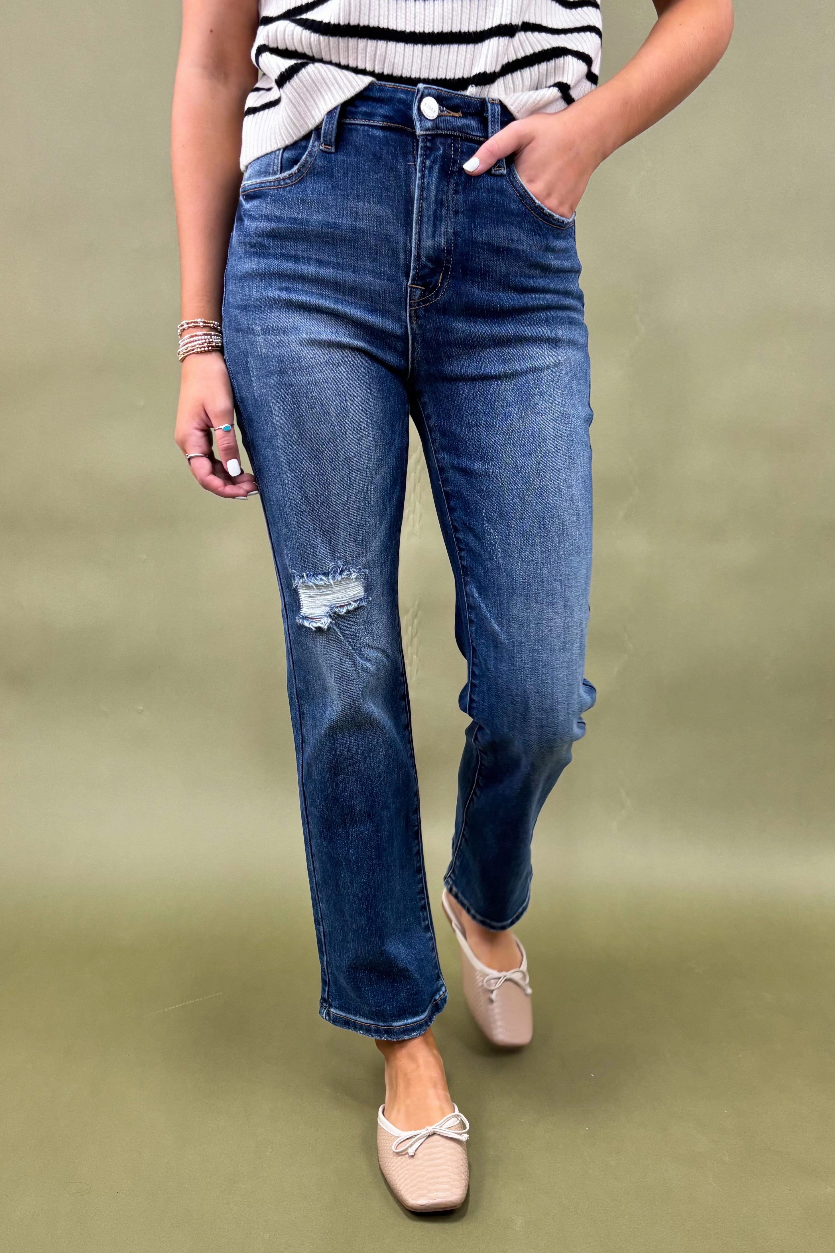 The Sutton Ankle Straight Jeans Seamless Waist Technology Soft Support