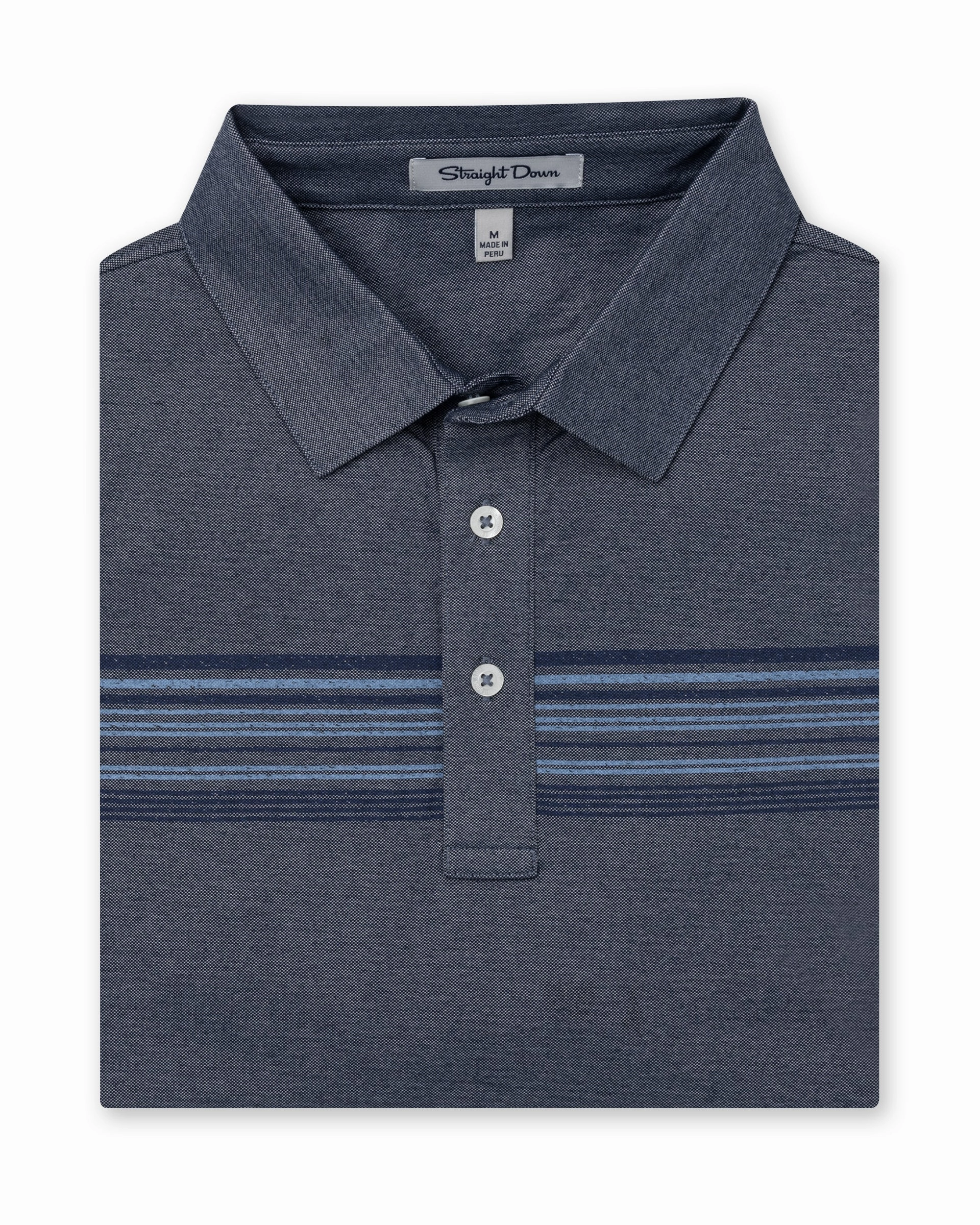 Active Comfort Comp Stripe Polo - New Indigo