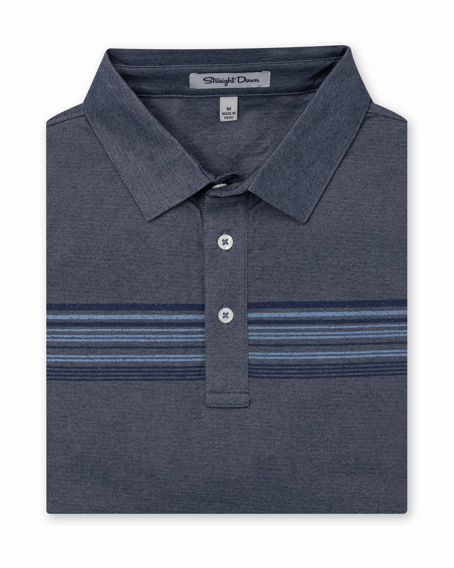 Weekend Wear Lightweight Comfort Comp Stripe Polo - New Indigo