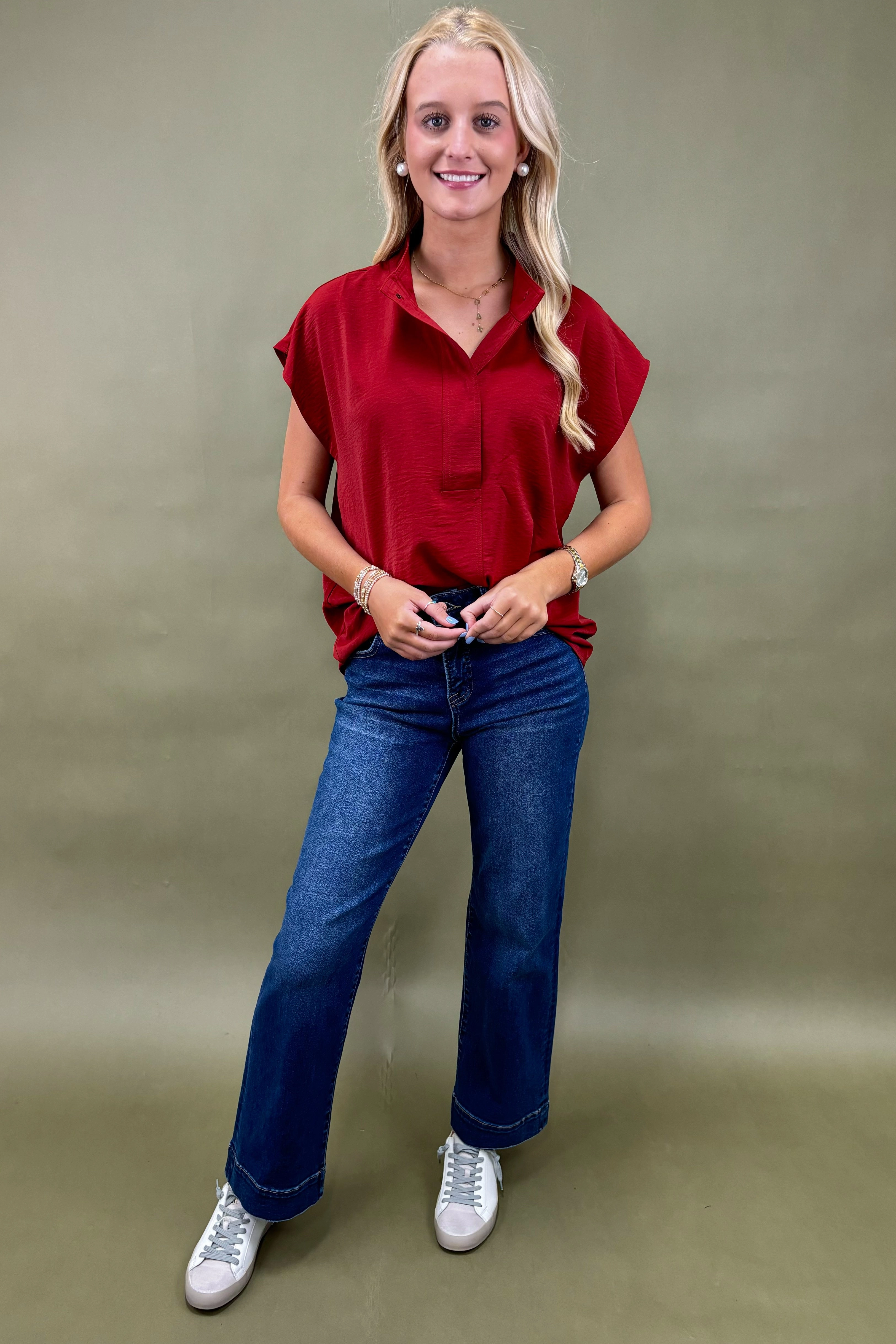 TaglessNecklineComfort Confidence In Color Snap-Front Top *More Colors*