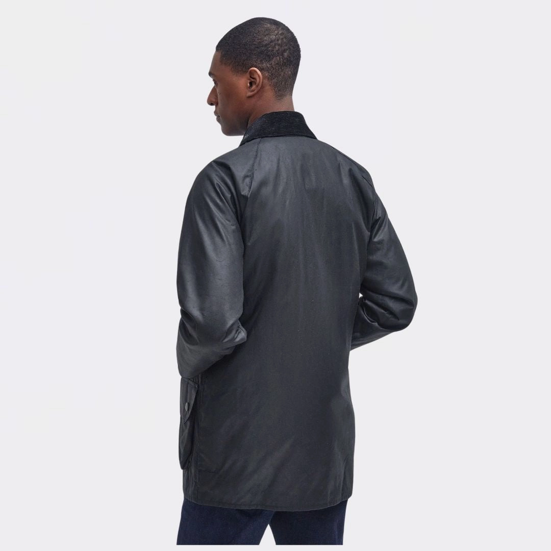 Beaufort Wax Jacket (Black) Rubberized Edging