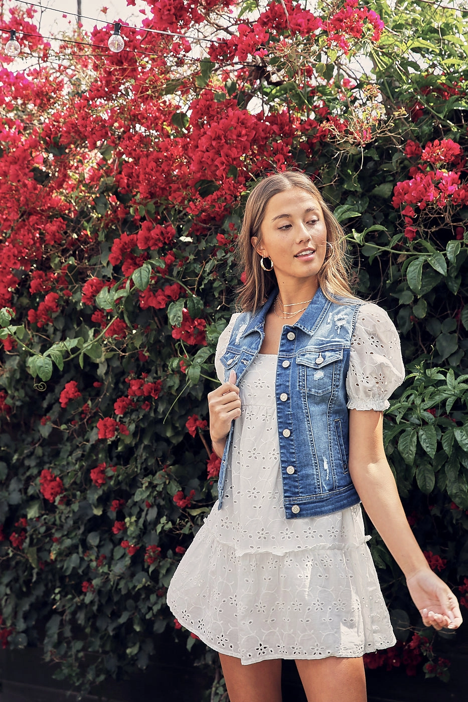 Day To Day Distressed Denim Vest