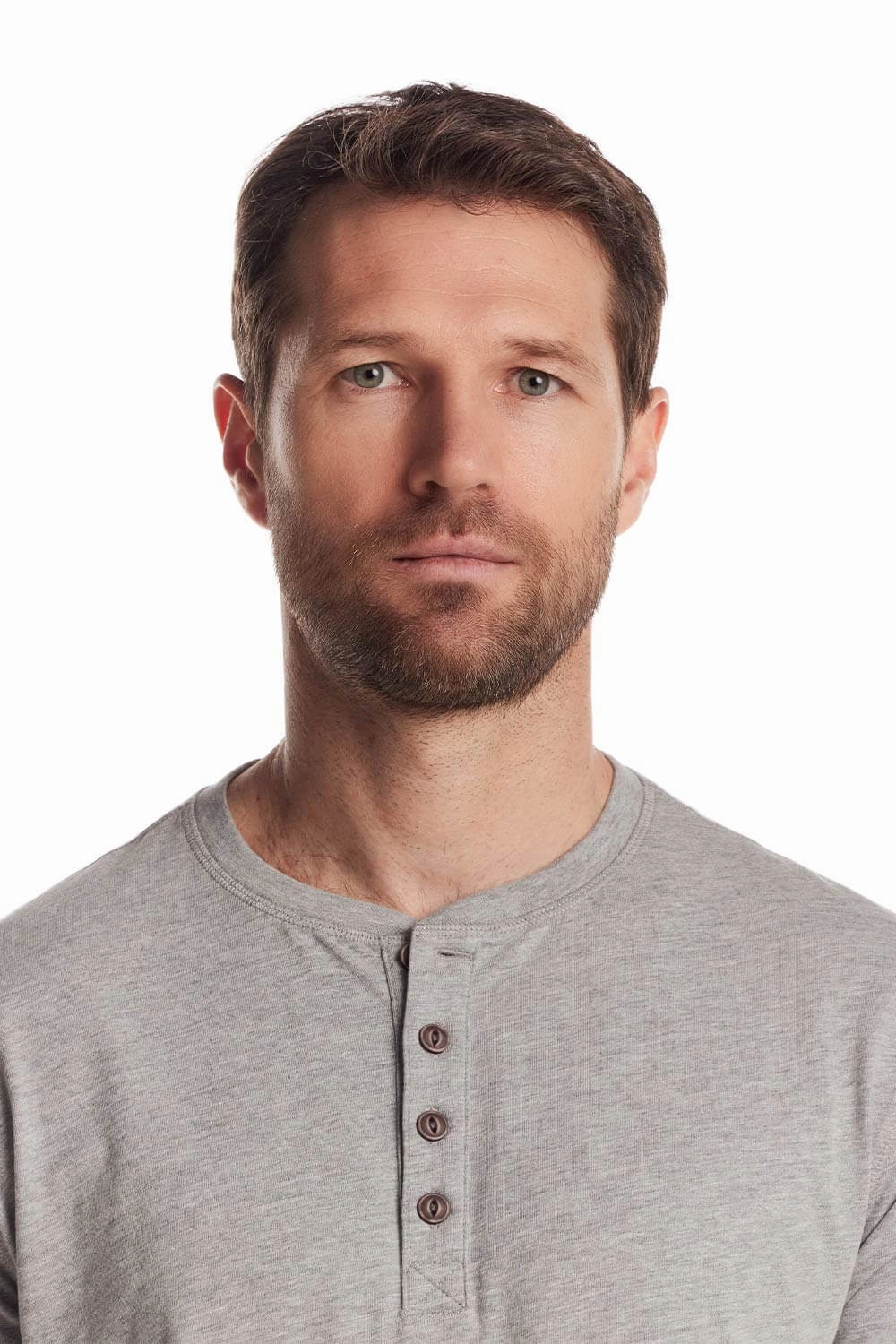 Weatherproof Vintage Long Sleeve Jersey Henley Shirt for Men in Light Grey Heather | F83610GK-LTGREYHEATHER Fashion Layering