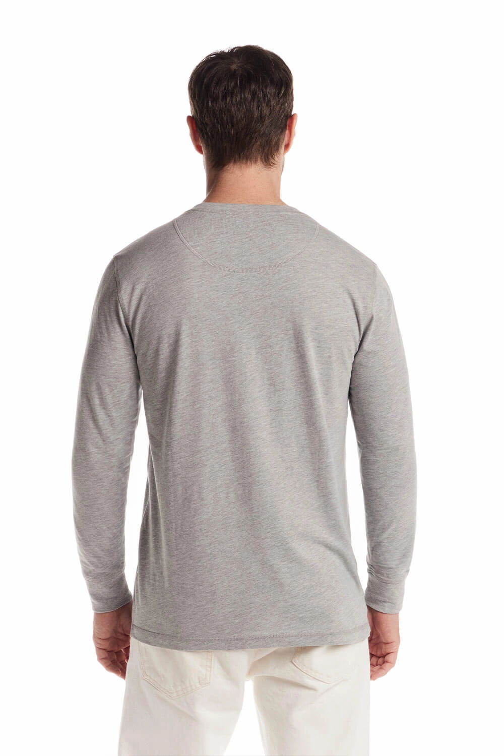 Weatherproof Vintage Long Sleeve Jersey Henley Shirt for Men in Light Grey Heather | F83610GK-LTGREYHEATHER Easy Fit