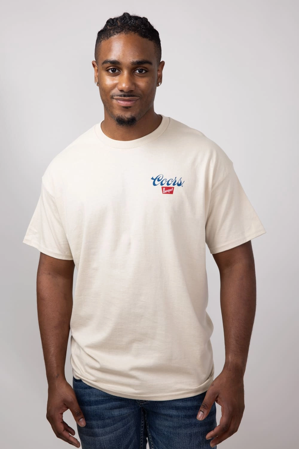 Soft Breathable Coors Banquet Heritage T-Shirt for Men in Sand | 14870-867A-SAND