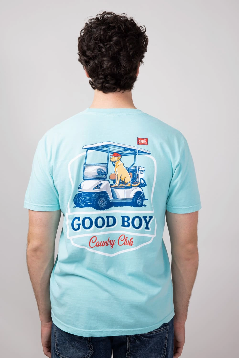 Cozy Stretch Fit Essential Wardrobe Country Club Dog T-Shirt for Men in Mint | 2208-MINT