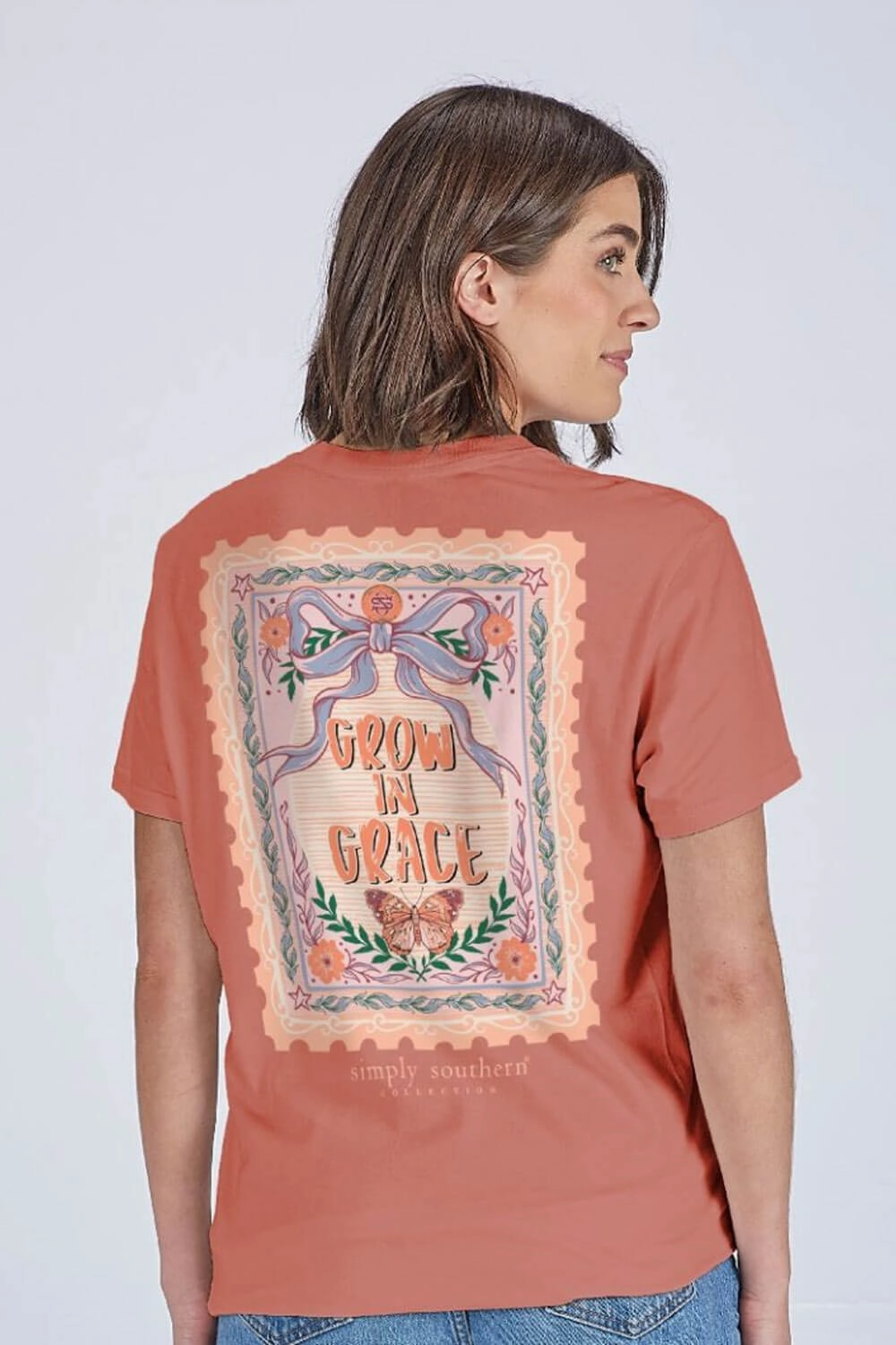 Simply Southern Grow In Grace T-Shirt for Women in Maple Mauve | SS-GROW-MAPLE Outdoor Trend Look Stretchable Armholes