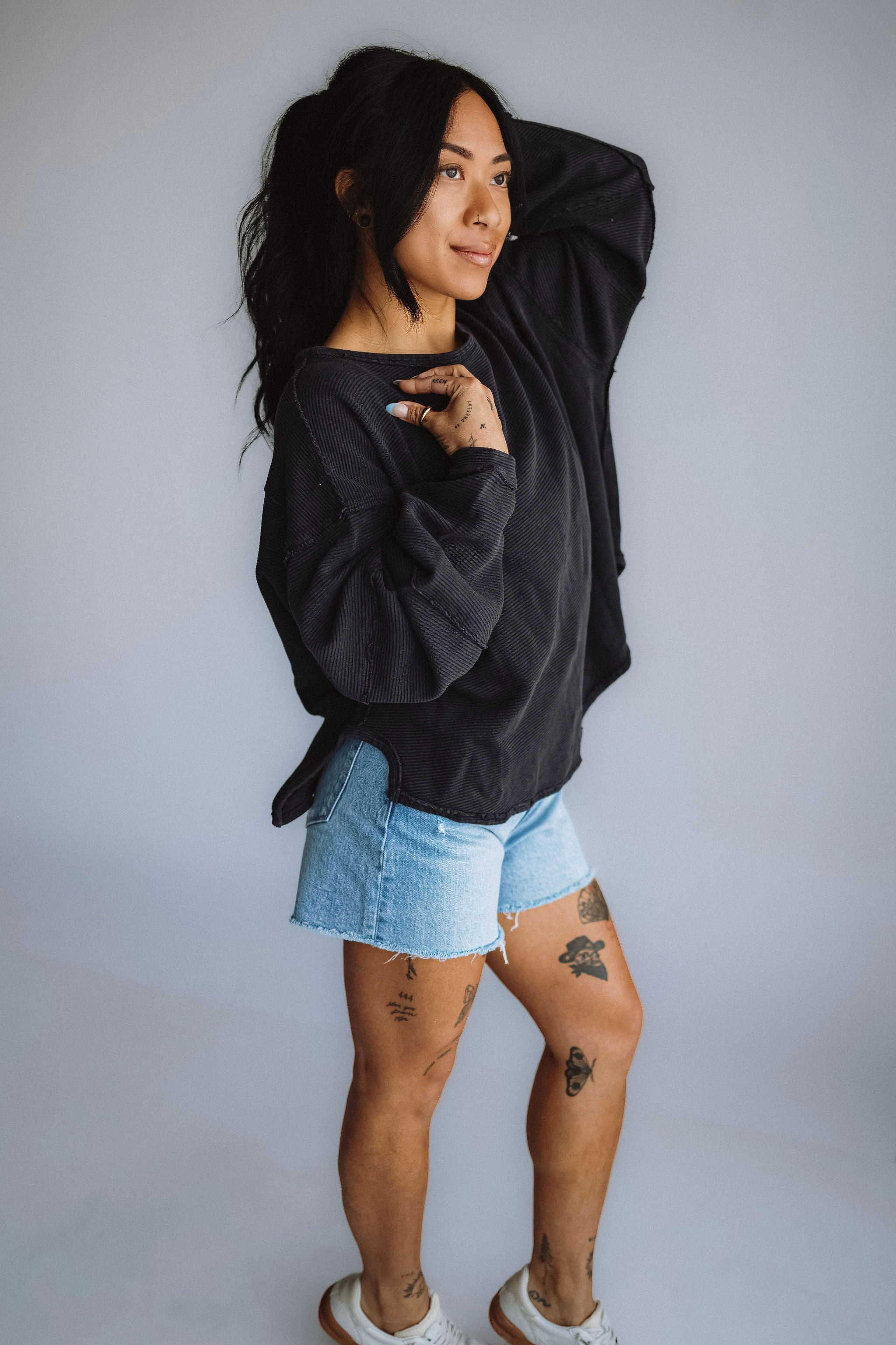 Quick Drying Active Essentials Free People We The Free Total Eclipse Tee for Women in Black | OB2128723-0010