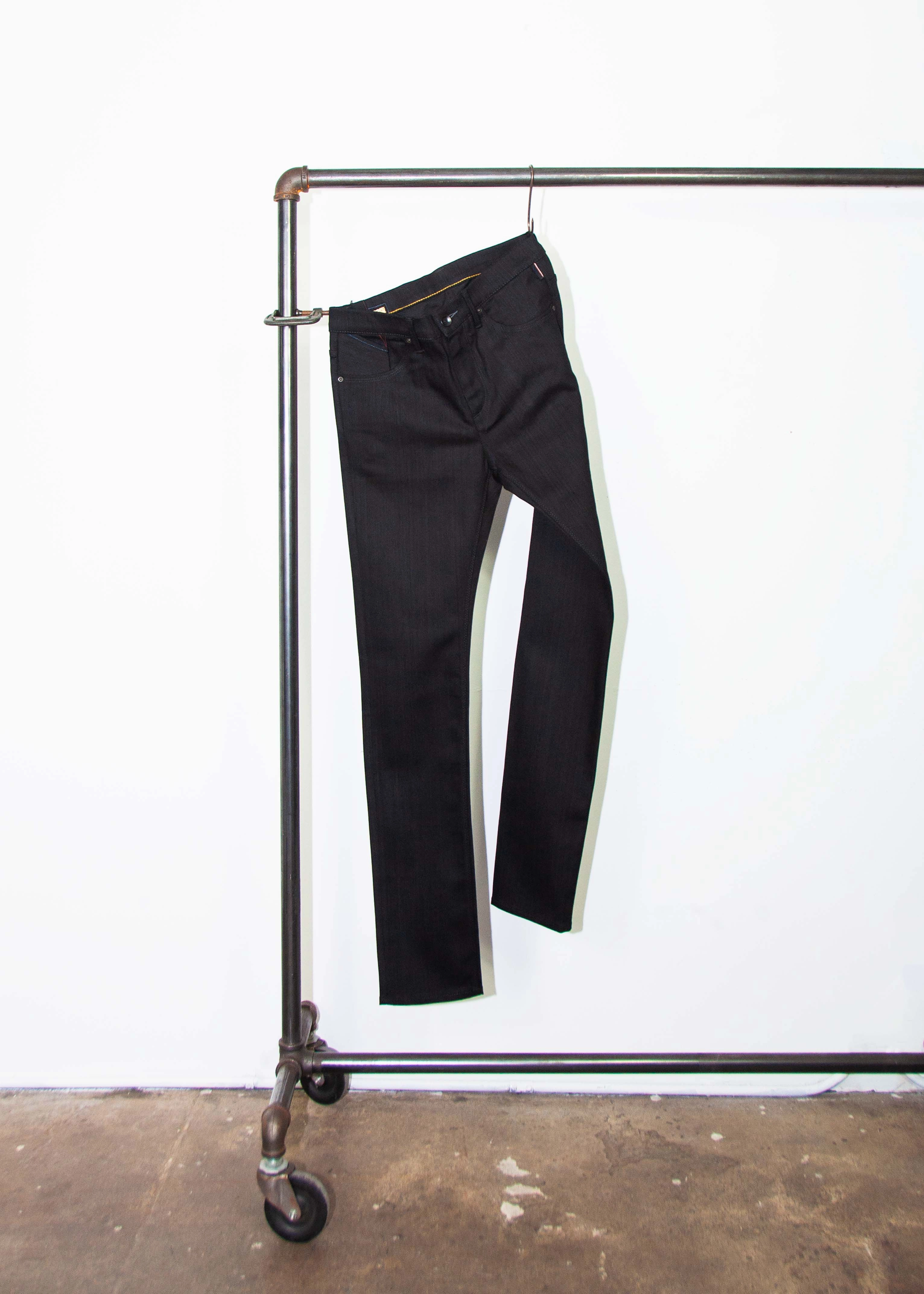 Neutral Tones Matias Denim Sol Slim Taper- Italian Stretch Denim in Noir