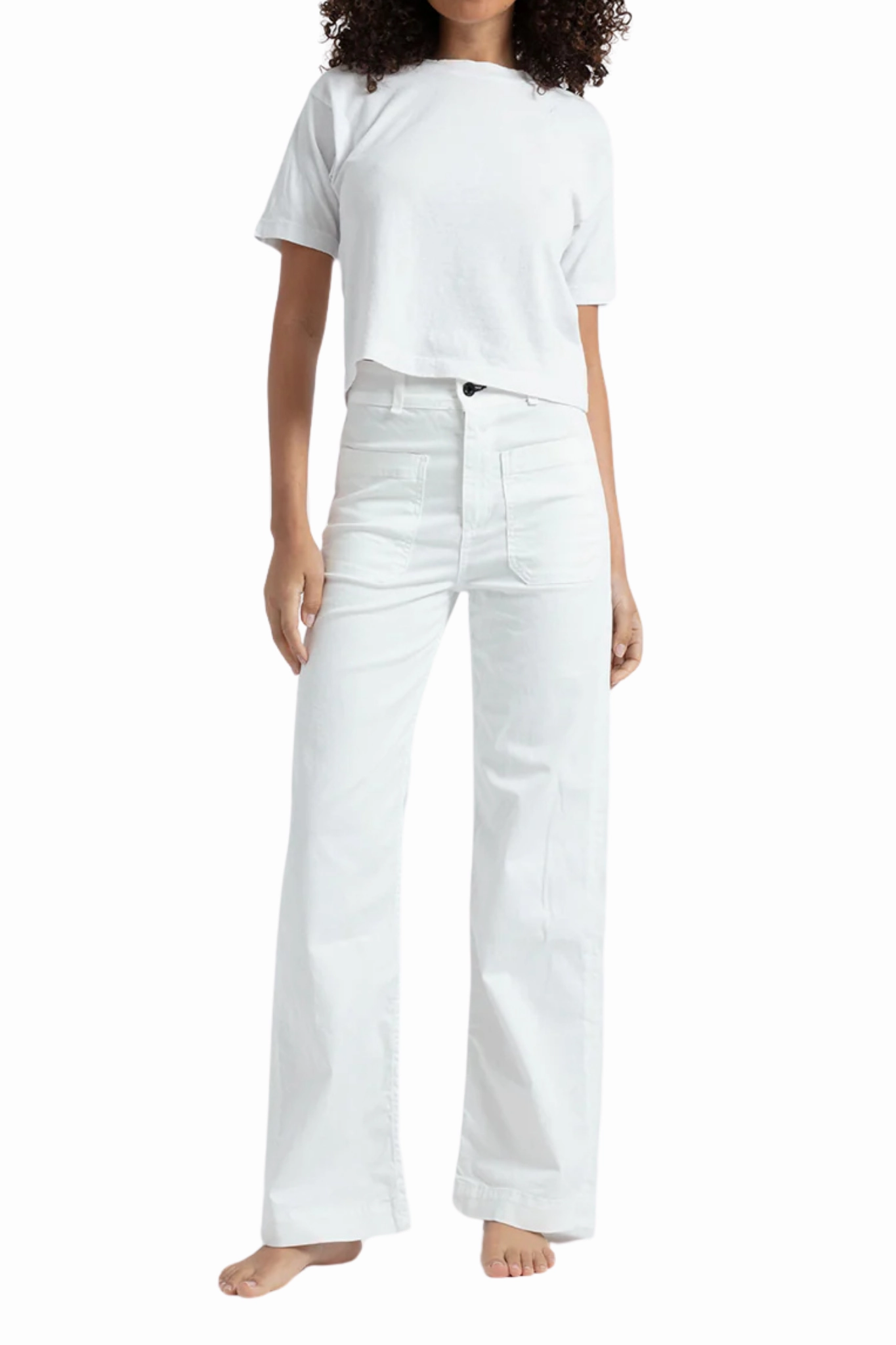 Crop Sailor Pant in Ivory Light Waist