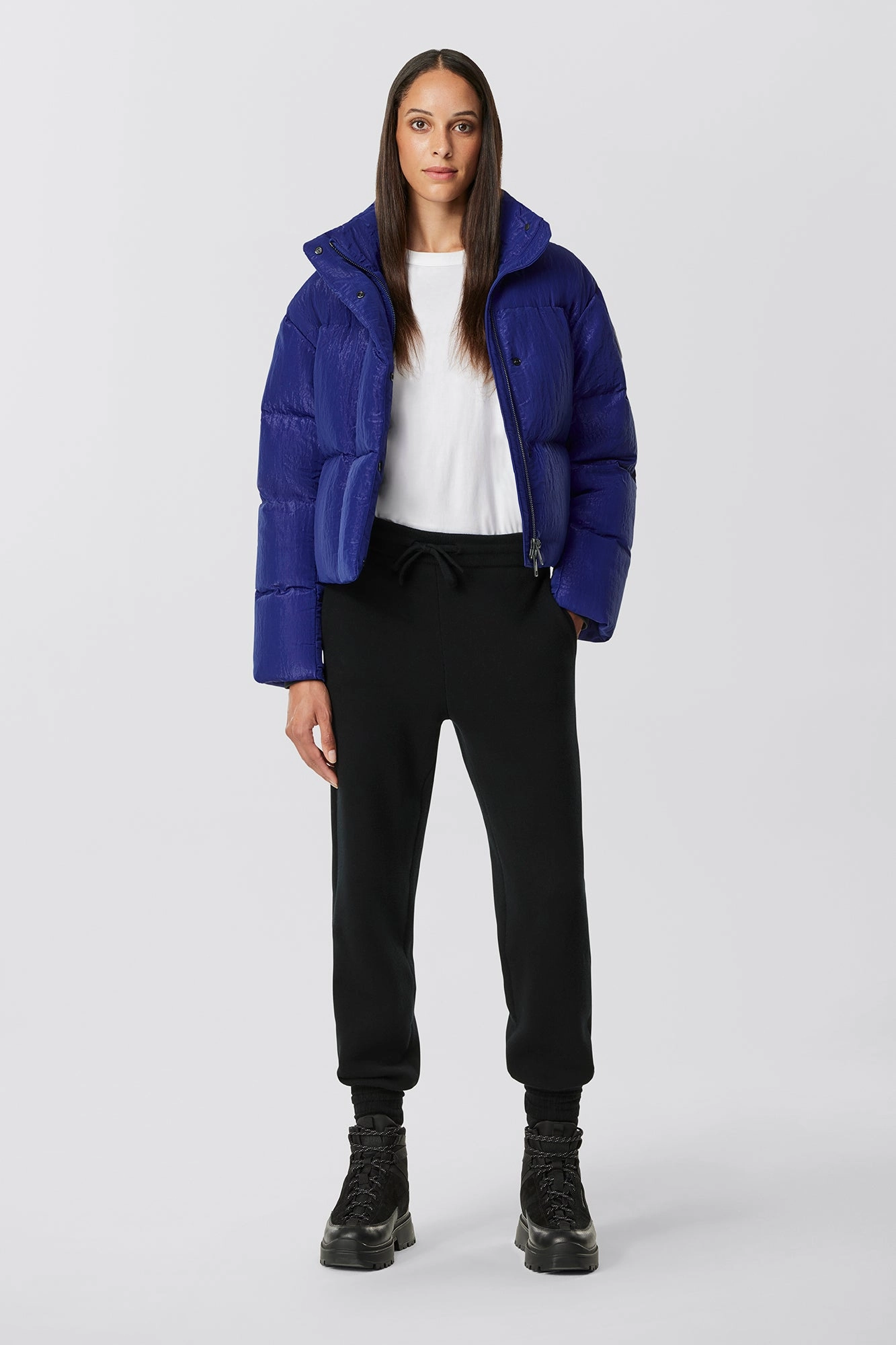 Cypress Cropped Puffer City Lights Multi Pocket Design Moisture Wicking Inner Layer