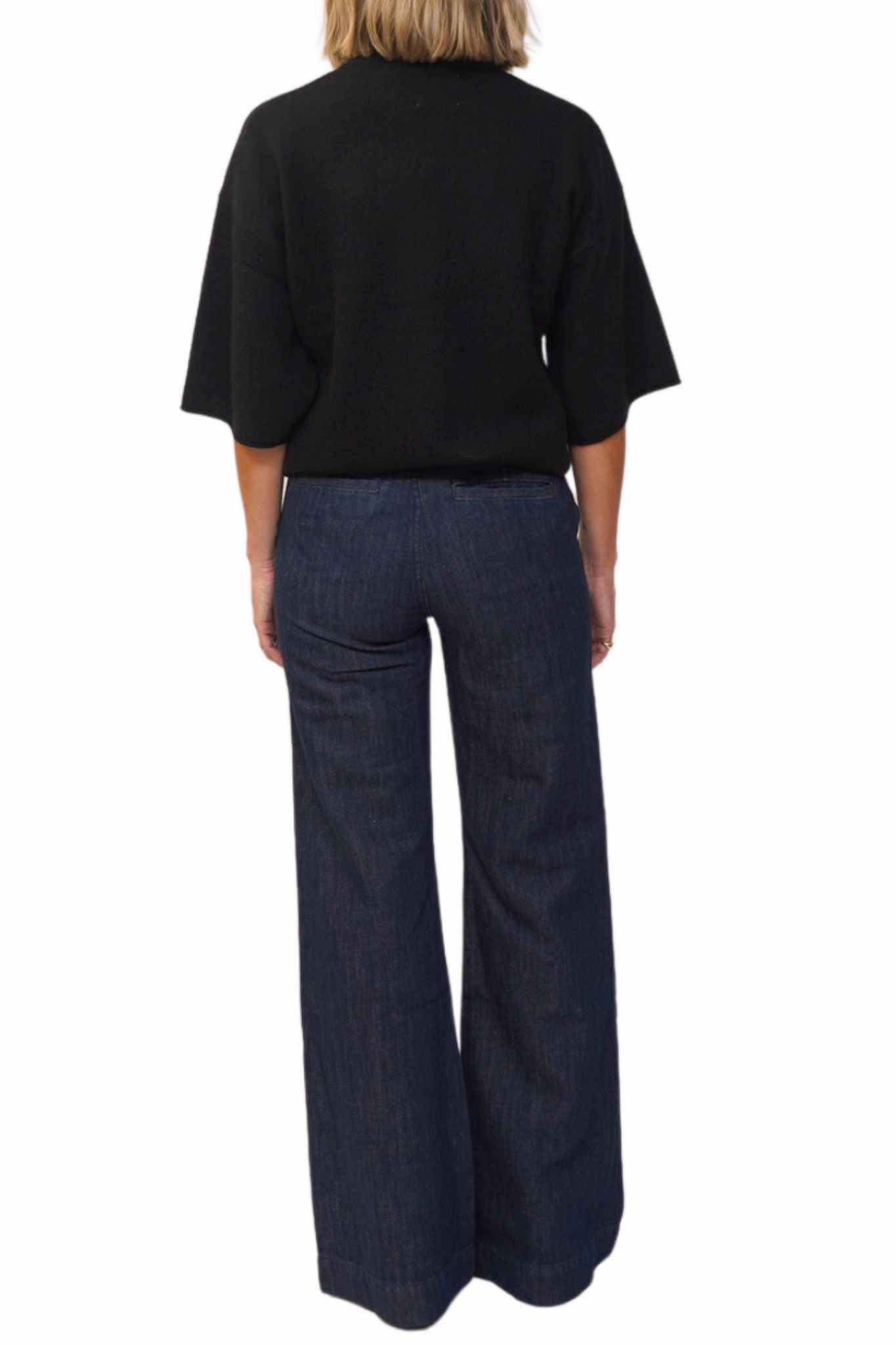 Denim Trouser in Indigo Linen Fitted Design Casual Friday Picnic Style Nature Lover