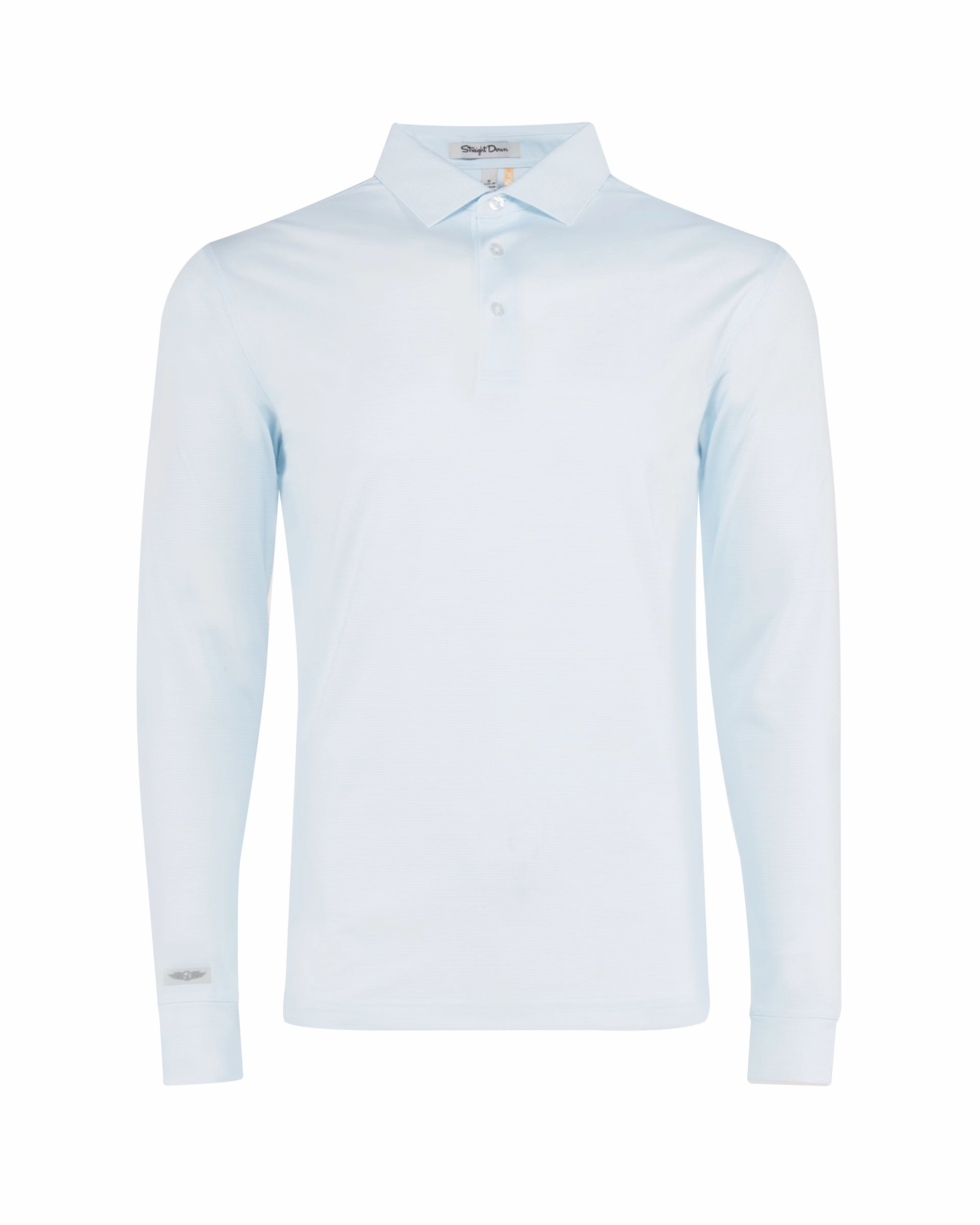 FourButton Placket Stearns Long Sleeve Polo - Sky / White