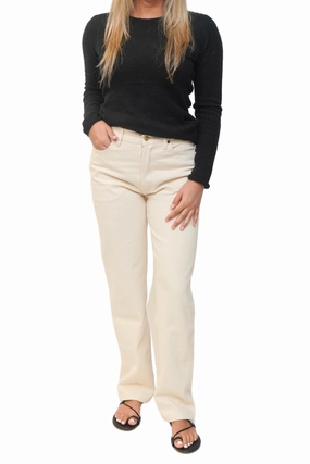 Childhood Jean in Bone Affordable Neutral Holiday Vibes Easy Layering