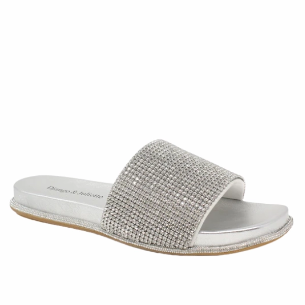 Django & Juliette Women's Yatin Silver Leather Jewels Light Tread