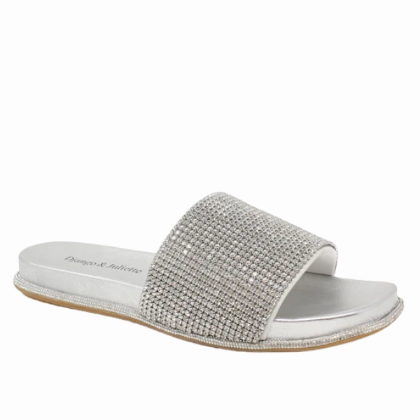 Django & Juliette Women's Yatin Silver Leather Jewels Light Outdoor Shoes