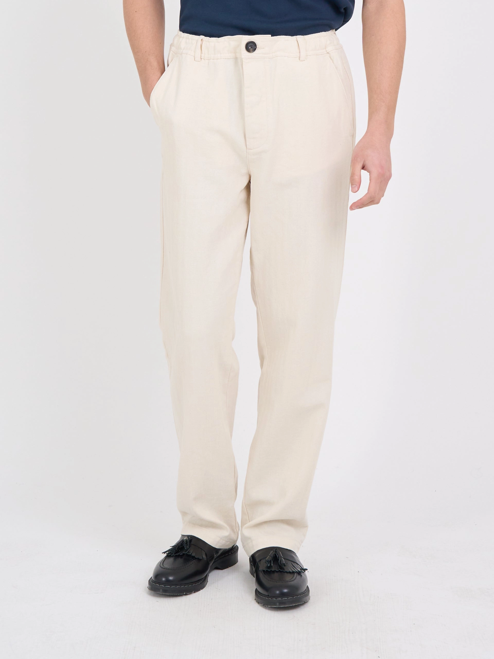 Drawstring Trousers Cairnes Ecru Sleek Look Practical Style