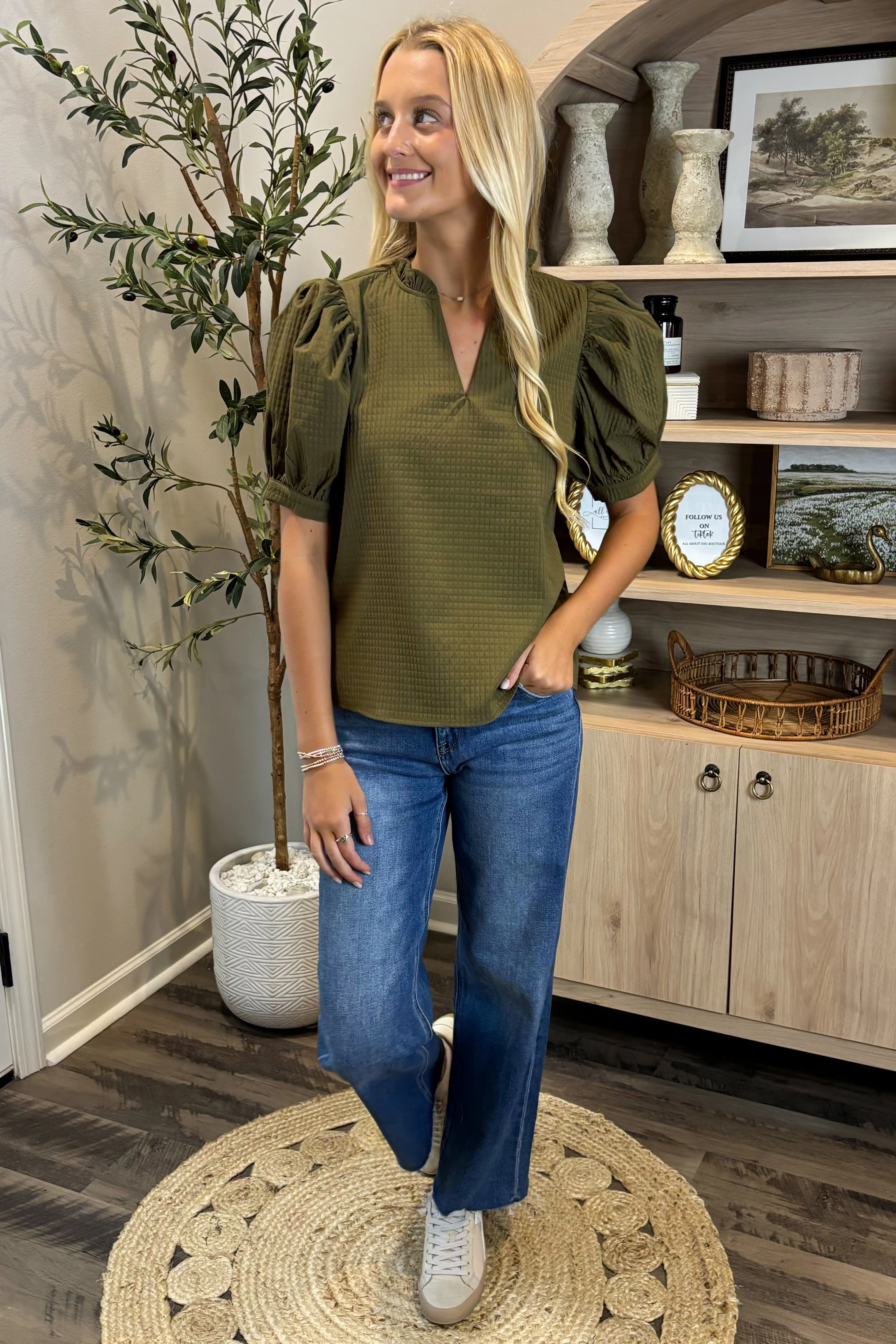 Sweat Absorbing Lining ReinforcedEdges Dreamy Days Puff Sleeve Top *More Colors*