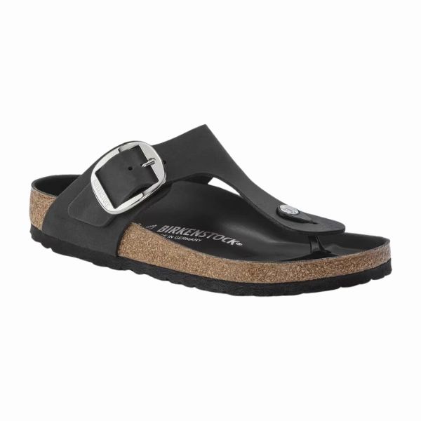 Light Outdoor Shoes Birkenstock Women's Gizeh Big Buckle Oiled Leather Black