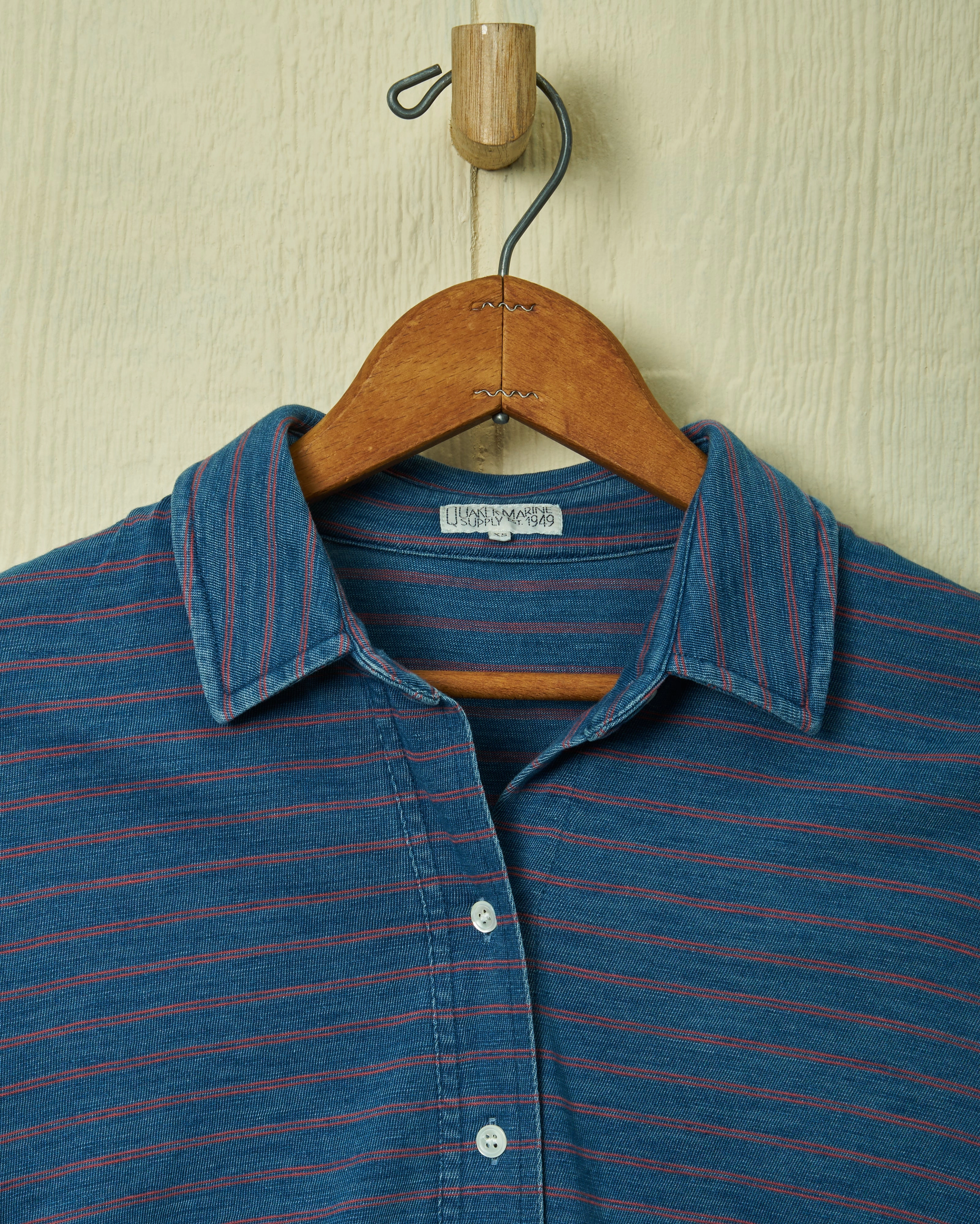 DurableWeave EasyCare Material Avalon Indigo Knit Top in Red/Navy Double Stripe