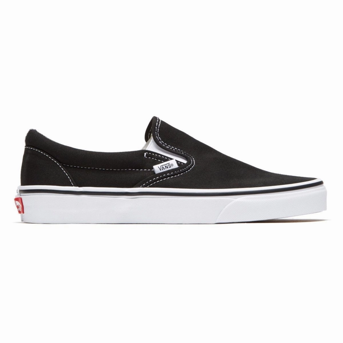 Vans Unisex Classic Slip On Black Canvas Airflow Ventilation Channels