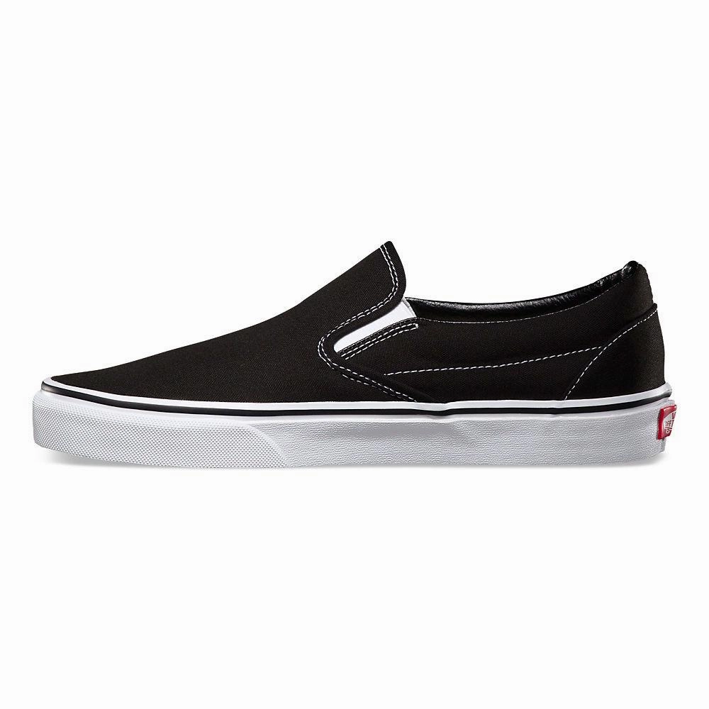 Customizable Fit Vans Unisex Classic Slip On Black Canvas