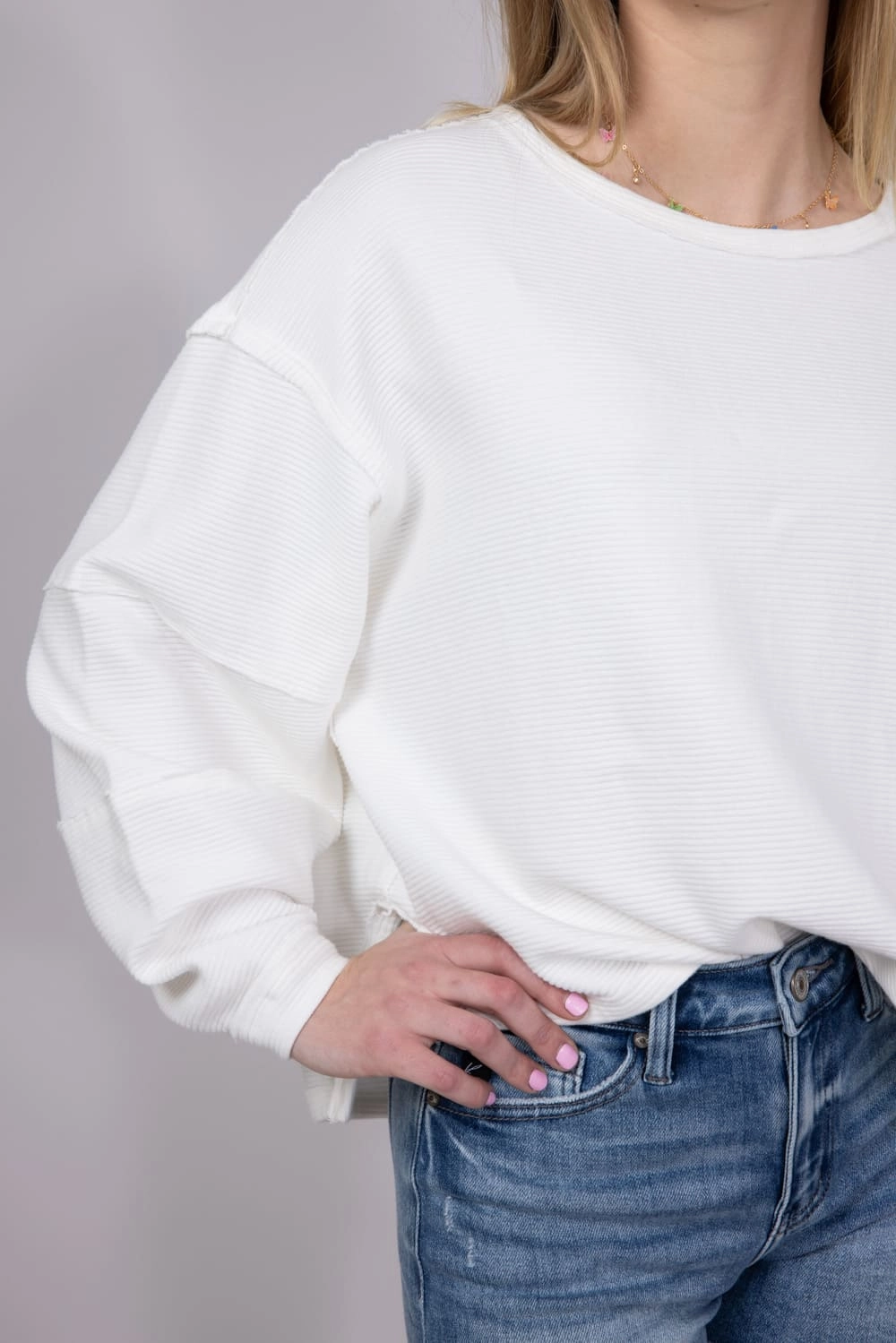 Timeless Fit Slim Fit Cut Free People We The Free Total Eclipse Tee for Women in White | OB2128723-1103