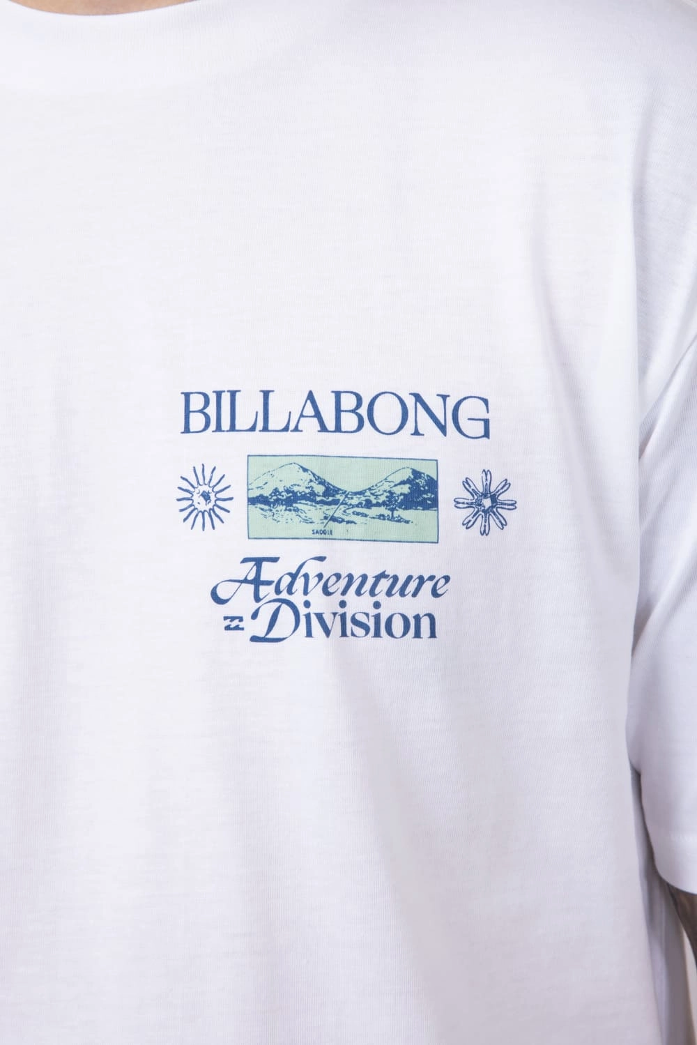 NonRestrictive Cut Good stretch Billabong Tidel Research A/Div T-Shirt for Men in White | 24A502507-WHITE