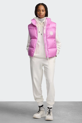 Cypress Puffer Vest White Label CompressionPackableFabric HighCollarDesign