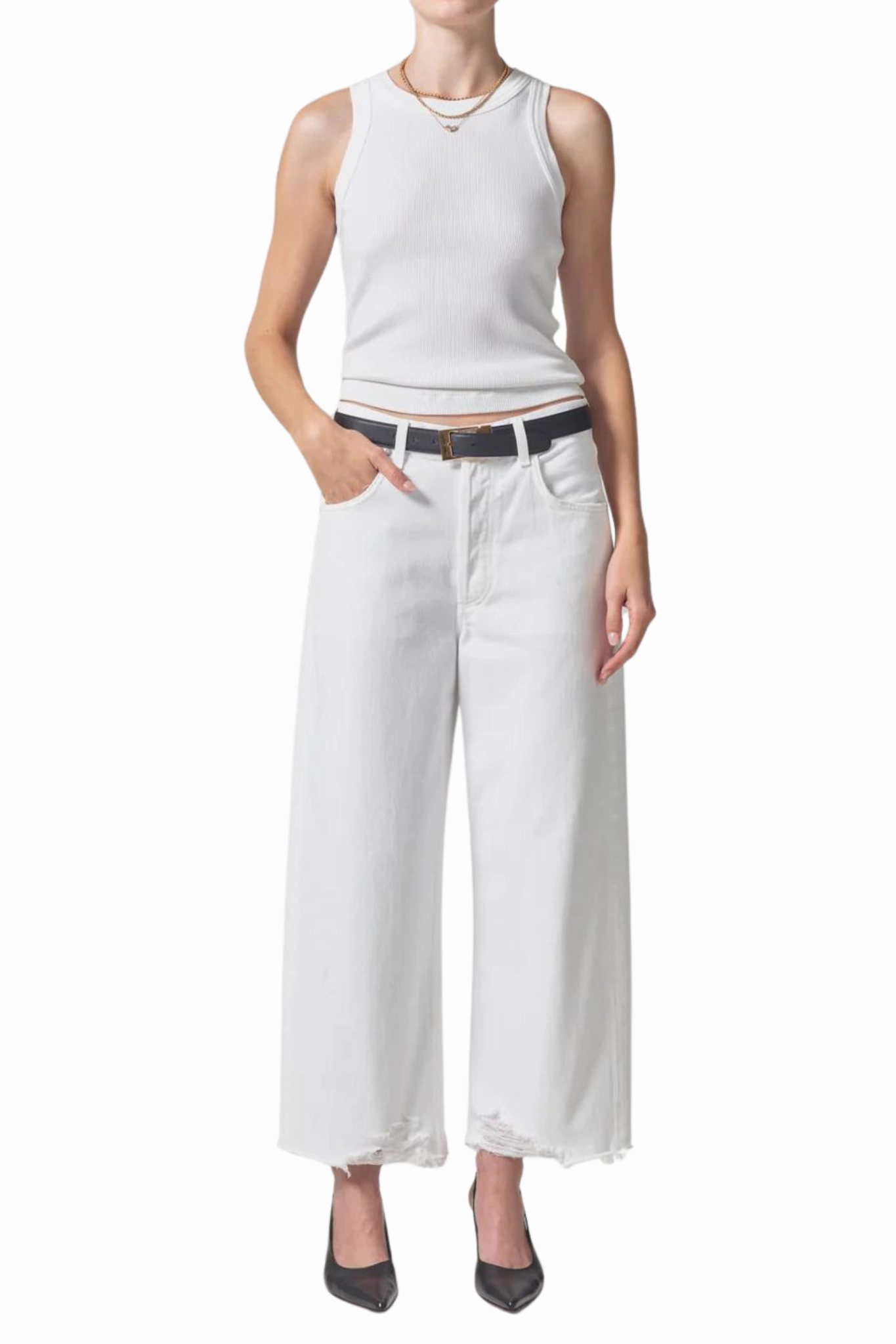 Ayla Raw Hem Crop in Harlow Street Smart