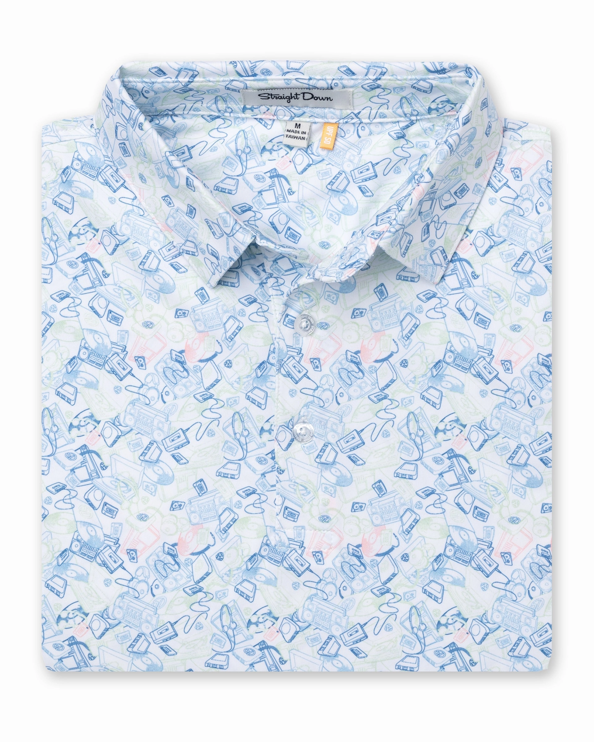 Recycled Polyester Mix Analog Polo - White