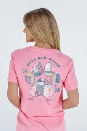 Simply Southern Best Friend T-Shirt for Women in Pink | SS-BF-FNCYCNDY Chill Mode Basic Comfort