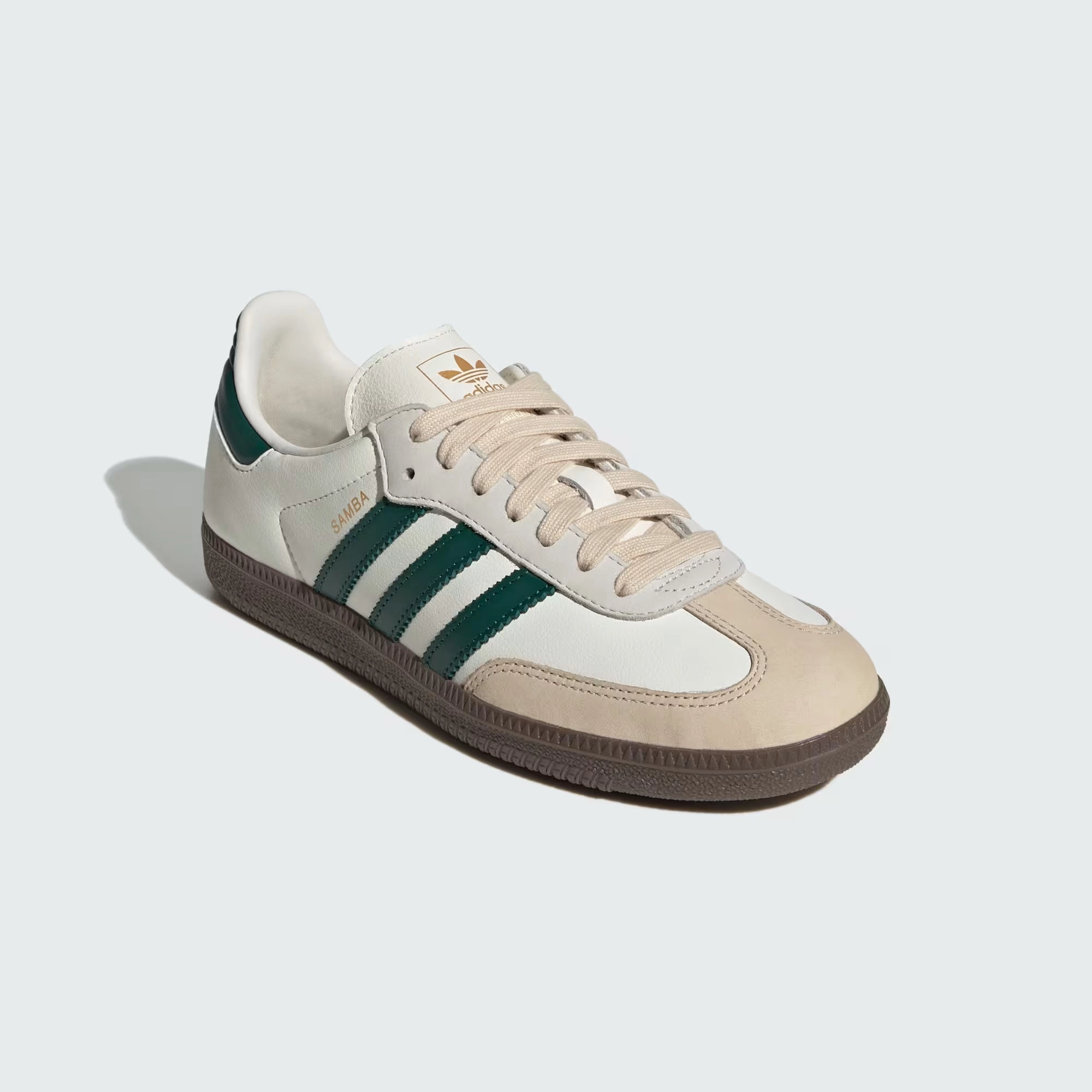 Samba OG Shoes (Off White   Collegiate Green   Sand Strata) Elasticity Sustainable Stitching